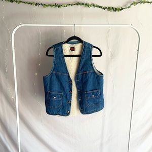 Vintage Big Ben Denim Sherpa Lined Vest
